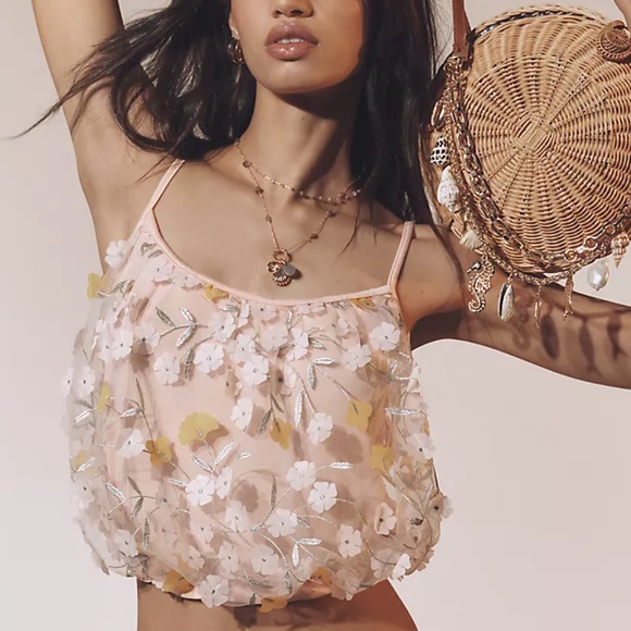 By Anthropologie Blossom Bubble Tank Top - Picture 1 of 10